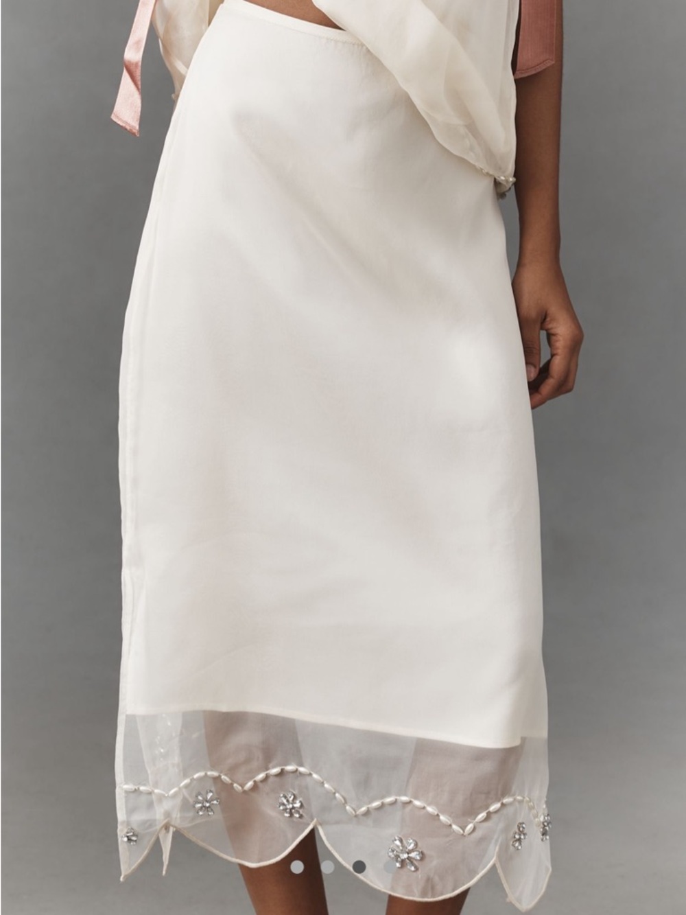 Anthropologie Crystal Encrusted Midi Skirt
